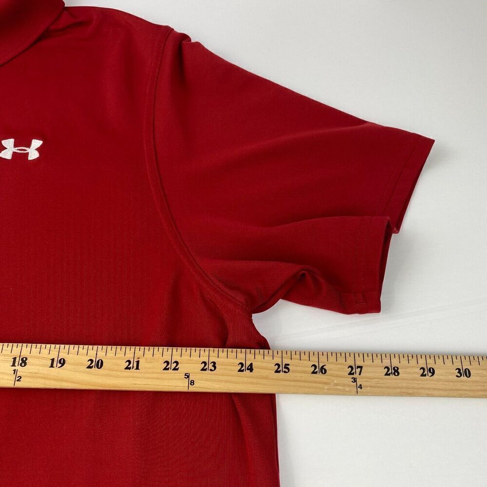 Under Armour Heatgear Loose Golf Polo Shirt Men's Size 2XL  Red Stretch Comfort - Picture 10 of 15